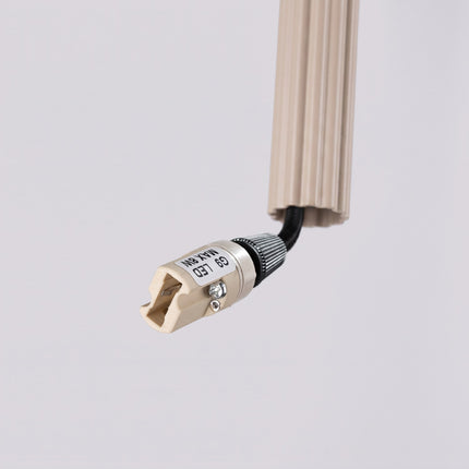 Suspension Cannelée 2 Lumières acier taupe, détail du socle de fixation