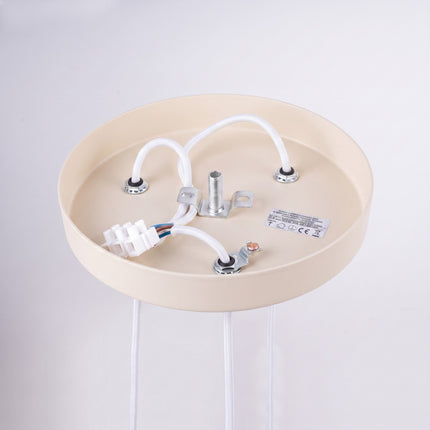 Suspension Cannelée 3 Lumières acier beige clair, vue de détail des stries