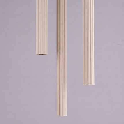 Suspension Cannelée 3 Lumières acier taupe, détail de la douille et du câble