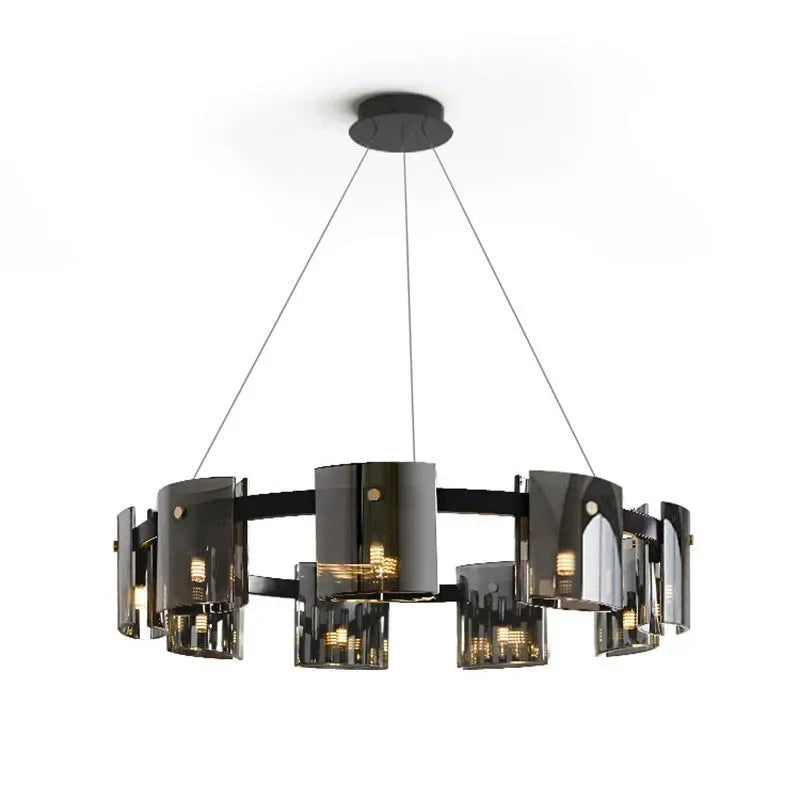 Dimensions Elegante lámpara colgante circular de cristal nórdico