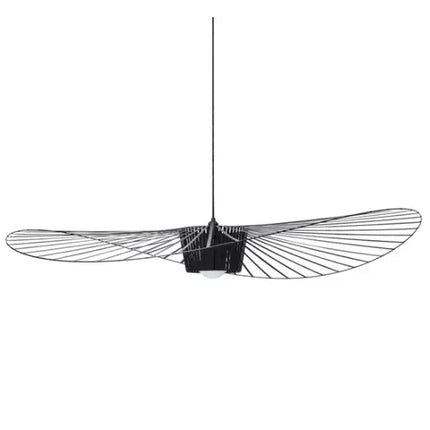 Suspension chapeau filaire noire sur fond blanc, disponible de 60 à 200 cm