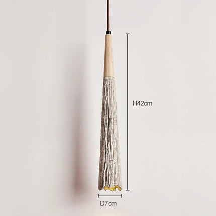Suspension en ciment Wabi-Sabi, forme allongée 7 x 42 cm
