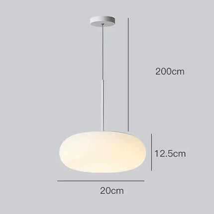 Suspension circulaire acrylique nordique blanche diamètre 20 cm