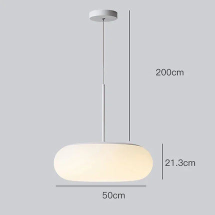Suspension circulaire acrylique nordique blanche diamètre 50 cm