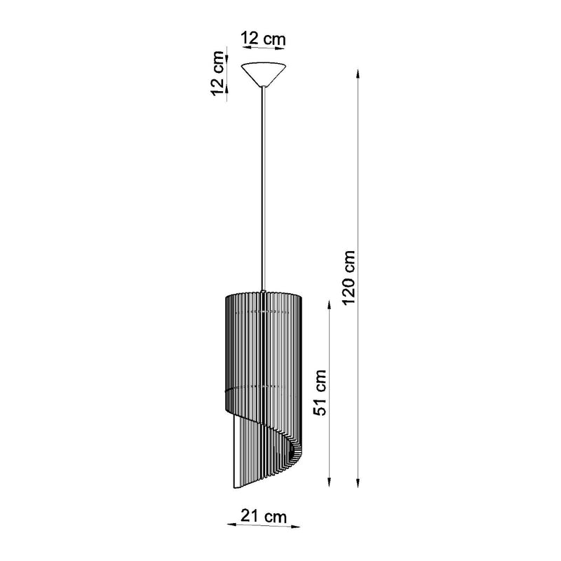 Dimensions Lámpara colgante Colimaçon de madera