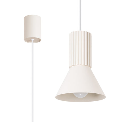 suspension cône à fût cannelé beige, vue produit