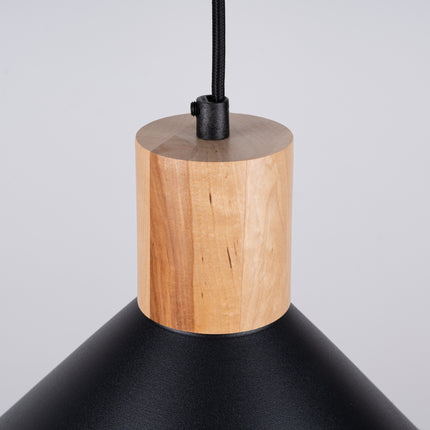 Suspension Cône Moderne noire, détail de l'abat-jour vu dessus
