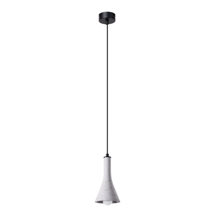 Suspension Cône Minimaliste 1 en Béton, câble noir, éteinte
