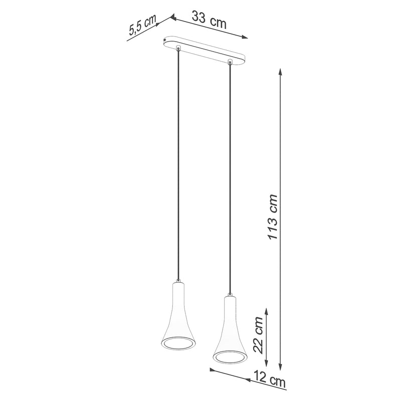 Dimensions Lámpara colgante minimalista de hormigón Cone 2