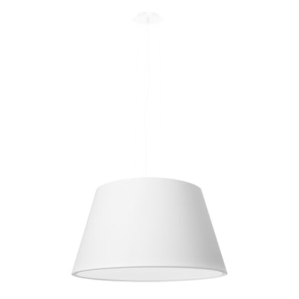 Suspension abat-jour conique en tissu blanc de 45 cm, vue de face sur fond blanc