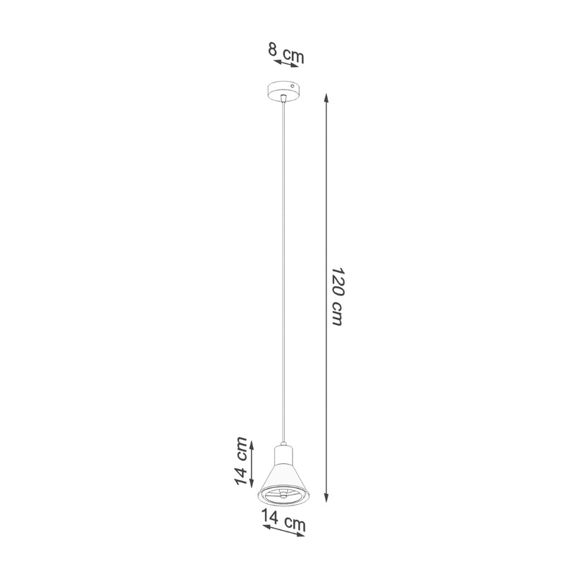 Dimensions Single Head Conical White Steel ES111 Pendant