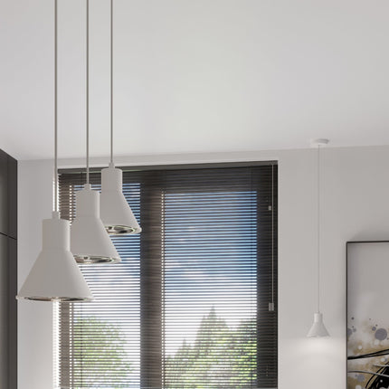 Visuel technique de la suspension conique blanche, référence pour le montage et le culot ES111.