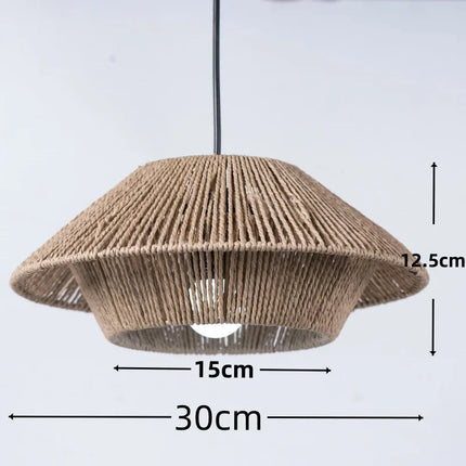 Suspension LED minimaliste en corde de chanvre