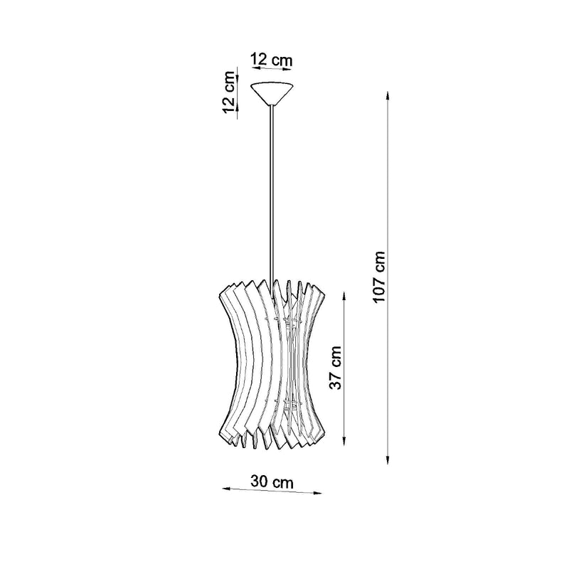 Dimensions Lámpara colgante de madera curvada