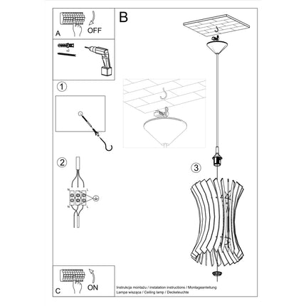 Instructions de montage de la suspension Courbe en Bois