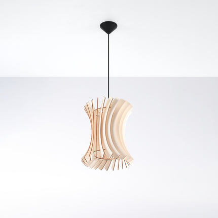 Suspension Courbe en Bois suspendue au plafond, éteinte