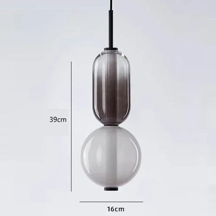 Suspension créative verre coloré empilé aux reflets colorés
