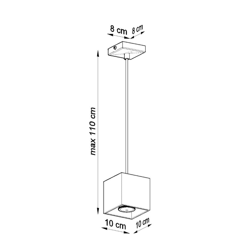 Dimensions Lámpara colgante LED Cube blanca