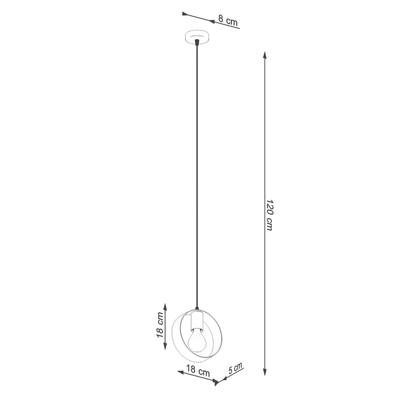 Dimensions Cyclone White Steel Ring Pendant