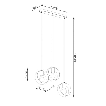 Suspension Cyclone Trio blanche installée au-dessus d'un îlot de cuisine scandinave