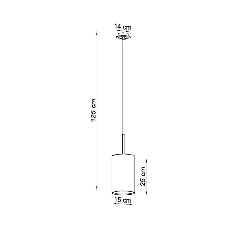 Dimensions Stoff-Zylinder-Hängeleuchte Schwarz 15 cm
