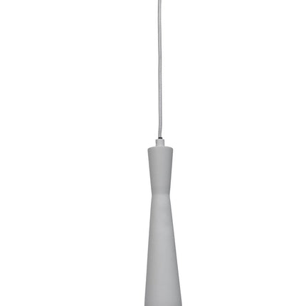 Suspension cylindrique Bordeaux en fer gris clair, culot GU10, câble textile gris et blanc
