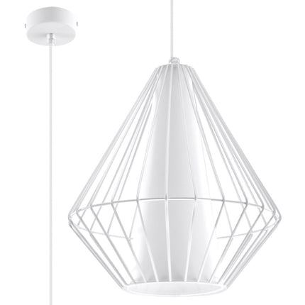 Suspension Demi blanche en acier présentée seule sur fond neutre