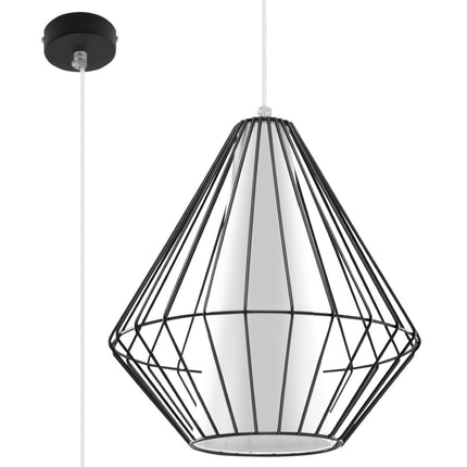 Suspension Demi noire en acier présentée seule sur fond neutre