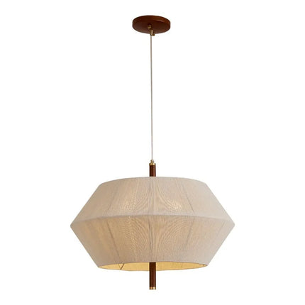 Suspension design minimaliste en tissu Wabi-Sabi, idéale pour un éclairage zen dans une chambre ou un salon.
