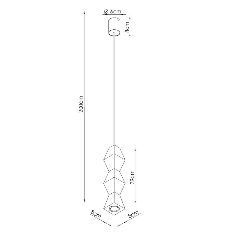 Dimensions Diabolo Faceted Beech Wood Pendant Lamp 39 cm