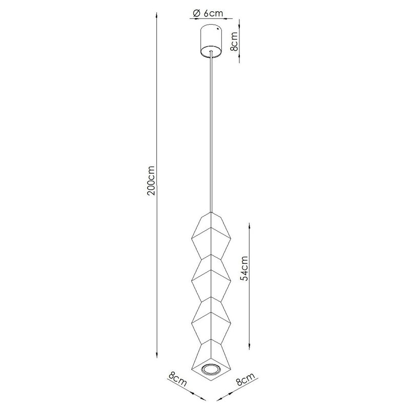 Dimensions Beech Wood Faceted Diabolo Pendant Light 54 cm
