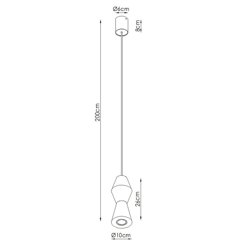 Dimensions Diabolo Round Beech Wood Suspension Light 26 cm