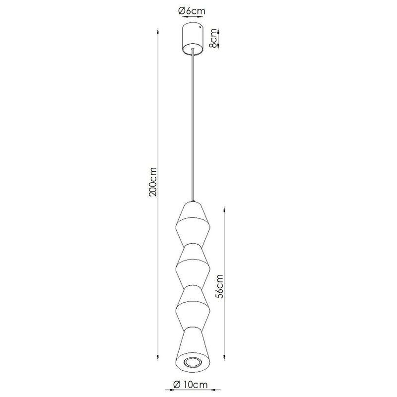 Dimensions Suspension Diabolo Ronde en Bois de Hêtre 56 cm