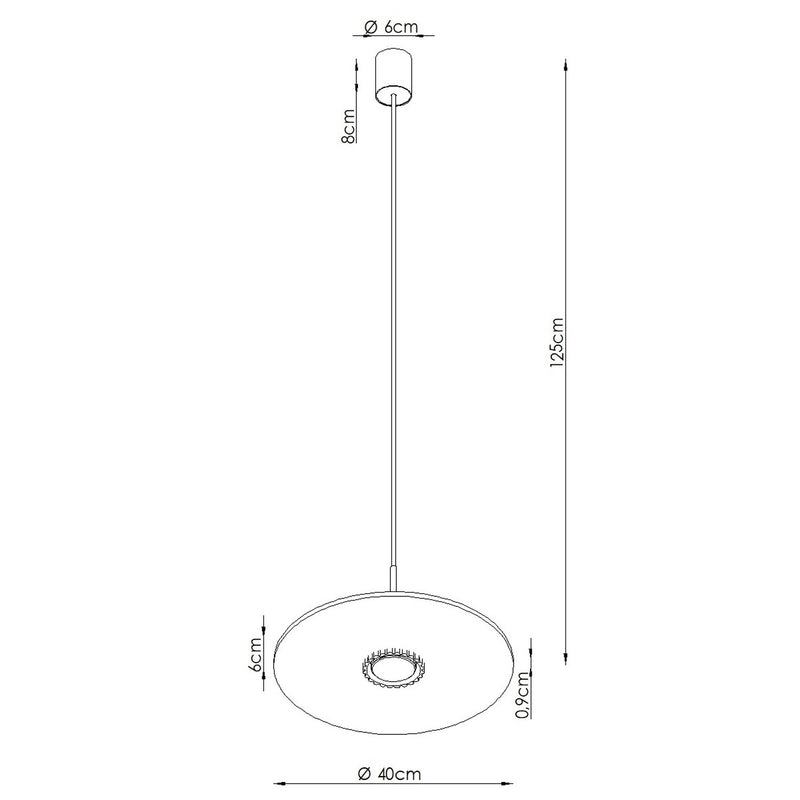 Dimensions Suspension Disque de Feutre Beige à Fût Cannelé Bleu Outremer 40 cm