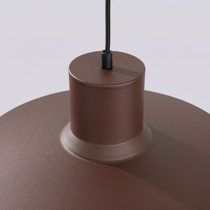 suspension dôme atelier brun chocolat en acier, détail de la matière