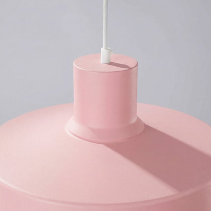 suspension dôme atelier rose poudré en acier, détail de la matière