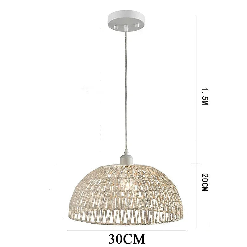Dimensions Lámpara colgante de cáñamo natural tejida a mano