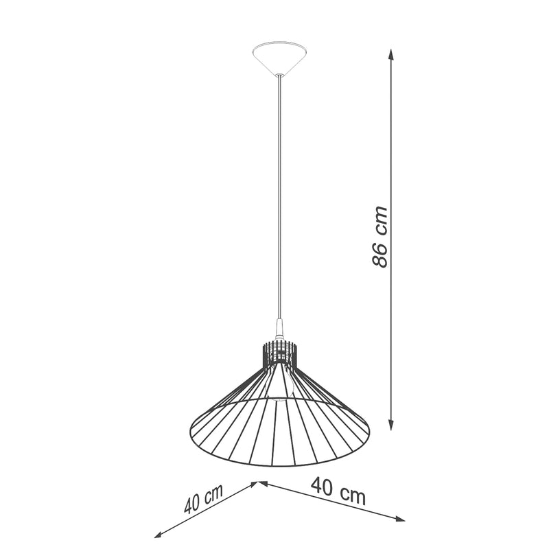 Dimensions Pendelleuchte Eda Käfig Metall Schwarz Konische Form