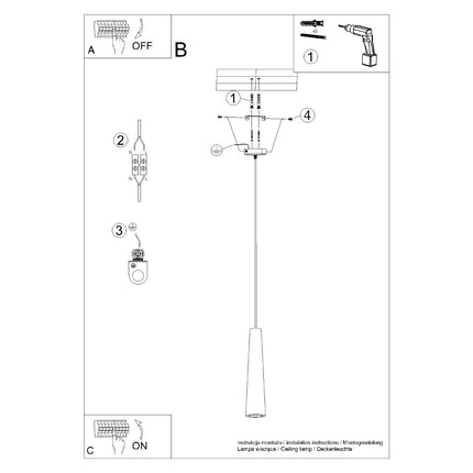 Instructions de montage de la Suspension Electra en Béton Noir