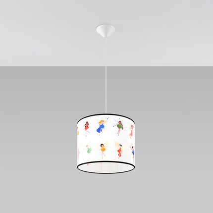 Suspension Enfant Fée 30 cm, vue de face avec son point d'accroche
