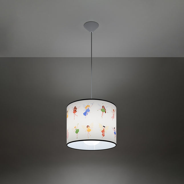 Suspension Enfant Fée 30 cm, vue de profil sur fond blanc