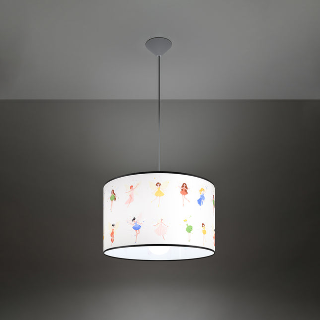 Suspension Enfant Fée 40 cm, vue de profil sur fond blanc