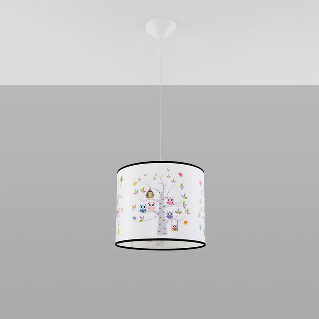 Suspension Enfant Hiboux 30 cm, vue de face avec son point d'accroche