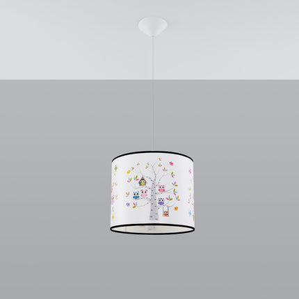 Suspension Enfant Hiboux 40 cm, vue de face avec son point d'accroche