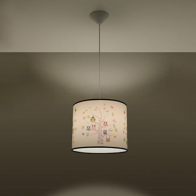 Suspension Enfant Hiboux 40 cm, vue de profil sur fond blanc