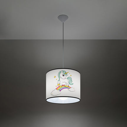 Suspension Enfant Licorne 30 cm, vue de profil sur fond blanc
