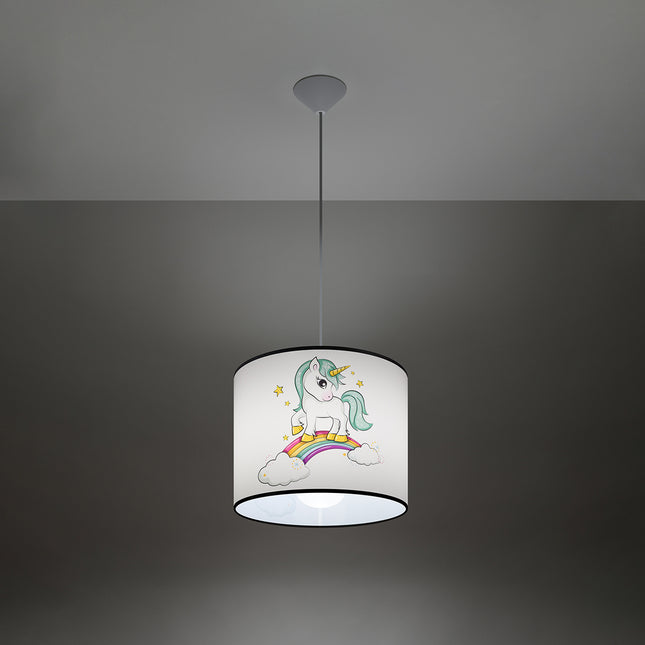 Suspension Enfant Licorne 30 cm, vue de profil sur fond blanc