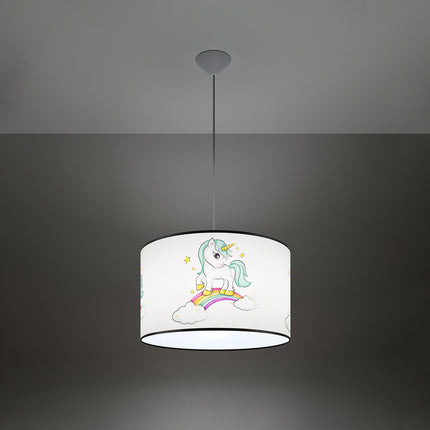 Suspension Enfant Licorne 40 cm, vue de profil sur fond blanc