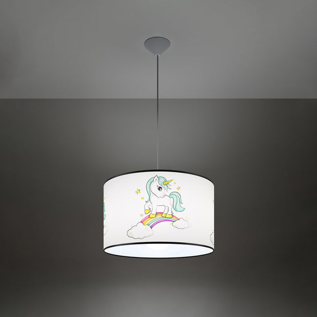 Suspension Enfant Licorne 40 cm, vue de profil sur fond blanc