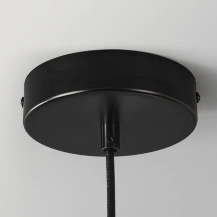 Platine de plafond ronde en métal noir de la suspension avec câble d'alimentation